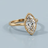 Marquise Diamond Milgrain Bezel Engagement Ring