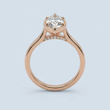 Marquise Diamond Milgrain Bezel Engagement Ring