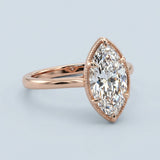 Marquise Diamond Milgrain Bezel Engagement Ring