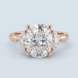 Cushion cut Three Stone Diamond Engagement Ring