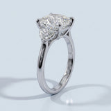 Cushion cut Three Stone Diamond Engagement Ring