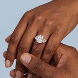 Cushion cut Three Stone Diamond Engagement Ring