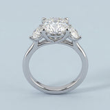 Cushion cut Three Stone Diamond Engagement Ring
