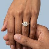 Cushion cut Three Stone Diamond Engagement Ring