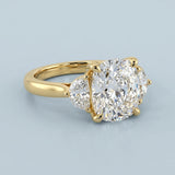 Cushion cut Three Stone Diamond Engagement Ring