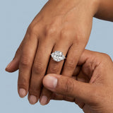 Cushion cut Three Stone Diamond Engagement Ring