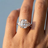 Cushion cut Three Stone Diamond Engagement Ring