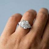 Cushion cut Three Stone Diamond Engagement Ring