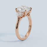 Cushion cut Three Stone Diamond Engagement Ring