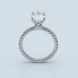 Oval Pavé Lab-Grown Diamond Ring — 2.50 ct Centre Minimum