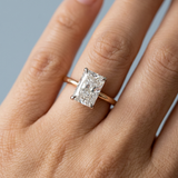 Clean and Simple Basket Radiant cut Diamond Solitaire Ring