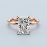 Clean and Simple Basket Radiant cut Diamond Solitaire Ring