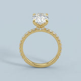 Oval Pavé Lab-Grown Diamond Ring — 2.50 ct Centre Minimum