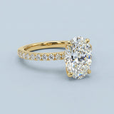 Oval Pavé Lab-Grown Diamond Ring — 2.50 ct Centre Minimum