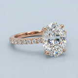 Oval Pavé Lab-Grown Diamond Ring — 2.50 ct Centre Minimum