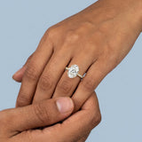 Sparkling Oval Cut Diamond Ring with Pave Band