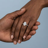 Sparkling Oval Cut Diamond Ring with Pave Band