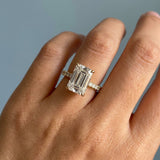Emerald Cut Diamond French Cut Pave Engagement Ring