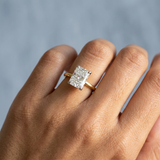 Clean and Simple Basket Radiant cut Diamond Solitaire Ring