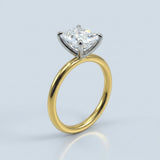 Clean and Simple Basket Radiant cut Diamond Solitaire Ring