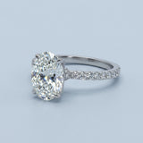 Oval Pavé Lab-Grown Diamond Ring — 2.50 ct Centre Minimum