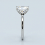 Clean and Simple Basket Radiant cut Diamond Solitaire Ring