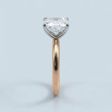Clean and Simple Basket Radiant cut Diamond Solitaire Ring