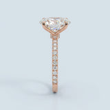Sparkling Oval Cut Diamond Ring with Pave Band