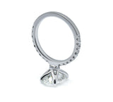 Sparkling Oval Cut Diamond Ring with Pave Band