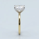 Clean and Simple Basket Radiant cut Diamond Solitaire Ring