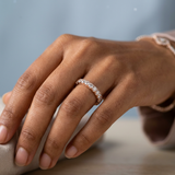 Single French Cut Pave Diamond Wedding Band 2mm+