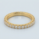 Single French Cut Pave Diamond Wedding Band 2mm+