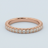 Single French Cut Pave Diamond Wedding Band 2mm+