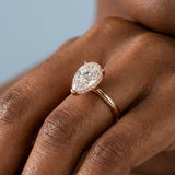 Pear Brilliant Cut Hidden Halo Ring