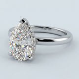 Pear Brilliant Cut Hidden Halo Ring