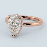 Pear Brilliant Cut Hidden Halo Ring