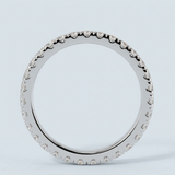 Single French Cut Pave Diamond Wedding Band 2mm+