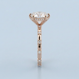 Round Brilliant Cut Diamond Hidden Halo Unique Sides