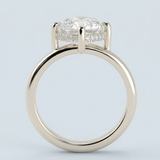 Shevron Oval cut Diamond and Hidden Halo Ring