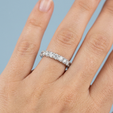 Single French Cut Pave Diamond Wedding Band 2mm+