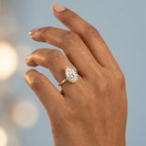 Pear Brilliant Cut Hidden Halo Ring