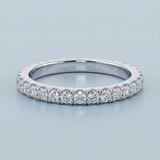Single French Cut Pave Diamond Wedding Band 2mm+