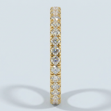 Single French Cut Pave Diamond Wedding Band 2mm+