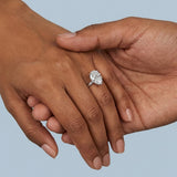 Pear Brilliant Cut Hidden Halo Ring