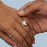 Pear Brilliant Cut Hidden Halo Ring
