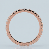 Single French Cut Pave Diamond Wedding Band 2mm+