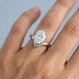 Shevron Oval cut Diamond and Hidden Halo Ring