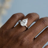 Pear Brilliant Cut Hidden Halo Ring