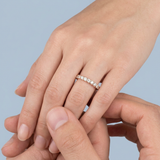 Classic one row round diamond stacking band