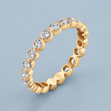 Round diamond bezel set wedding band